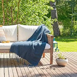 Tæpper - Plaid i uldblandning - Samantha (blå)