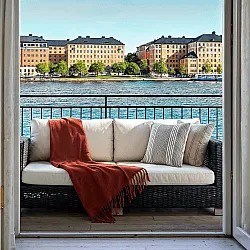 Tæpper - Plaid i uldblandning - Samantha (kobber)