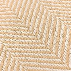 Tæpper - Bomuldsplaid - Denisa Fishbone (beige/hvid)