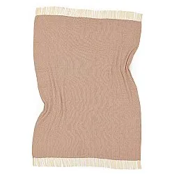 Tæpper - Bomuldsplaid - Denisa Fishbone (brun/hvid)