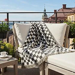Tæpper - Wallace Tapestry Blanket (sort/hvid)