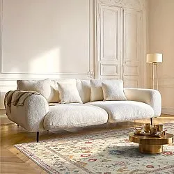 Fladvævet tæppe - Adira (grå/rosa)