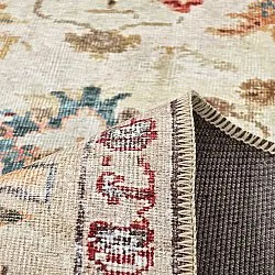 Fladvævet tæppe - Adira (grå/rosa)