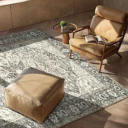 Fladvævet tæppe - Alvand (sort)