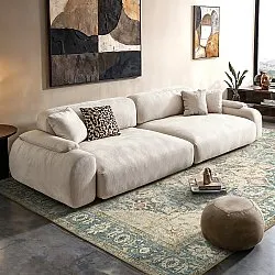 Fladvævet tæppe - Alvand (blå)