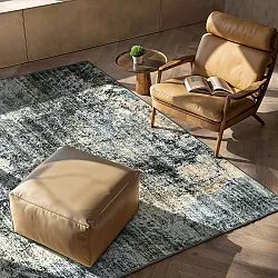 Fladvævet tæppe - Bechar (sort/multi)