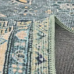 Fladvævet tæppe - Benaluna (blå/grøn)