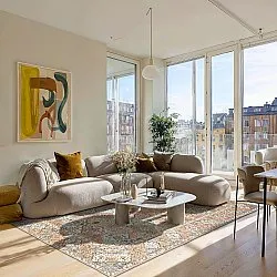 Fladvævet tæppe - Berelina (beige/multi)