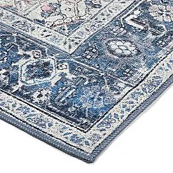 Fladvævet tæppe - Birjand (blå)