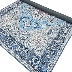 Fladvævet tæppe - Birjand (blå)