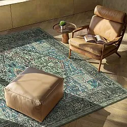 Fladvævet tæppe - Birjand (grøn)