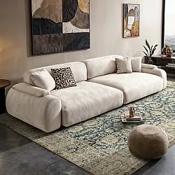 Fladvævet tæppe - Delvar (blå)