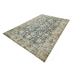 Fladvævet tæppe - Delvar (blå)