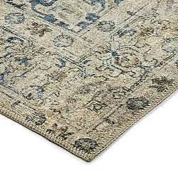 Fladvævet tæppe - Delvar (blå)