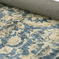 Fladvævet tæppe - Delvar (blå)