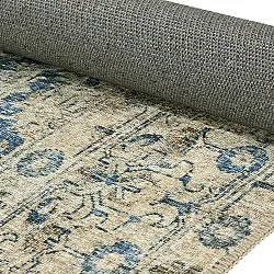 Fladvævet tæppe - Delvar (blå)