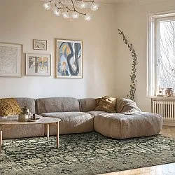 Fladvævet tæppe - Delvar (grøn)