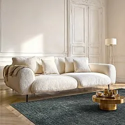 Fladvævet tæppe - Elarion (sort)