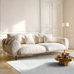 Fladvævet tæppe - Elarion (lysegrå)