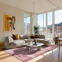 Fladvævet tæppe - Elira (rød)