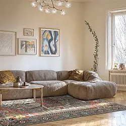 Fladvævet tæppe - Kordava (grå/rød)