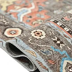 Fladvævet tæppe - Kordava (grå/rød)