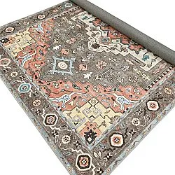 Fladvævet tæppe - Kordava (grå/rød)