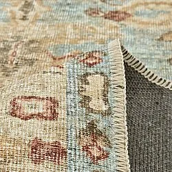 Fladvævet tæppe - Layla (lyseblå)