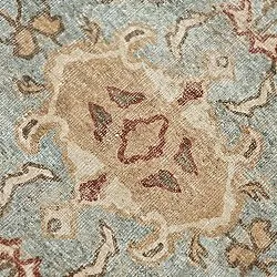 Fladvævet tæppe - Layla (lyseblå)