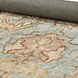 Fladvævet tæppe - Layla (lyseblå)