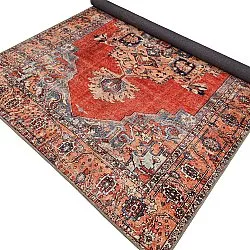 Fladvævet tæppe - Madevan (rød)