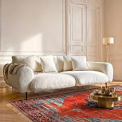 Fladvævet tæppe - Mandalay (rød)