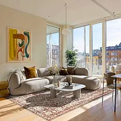 Fladvævet tæppe - Meralis (rød)