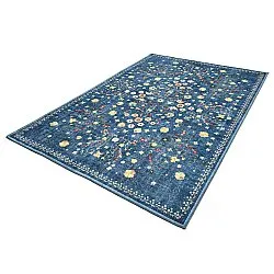 Fladvævet tæppe - Nabilar (blå)