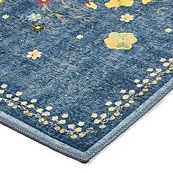 Fladvævet tæppe - Nabilar (blå)