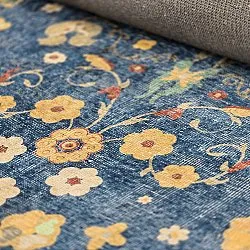 Fladvævet tæppe - Nabilar (blå)