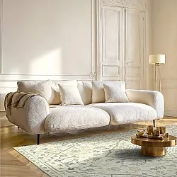 Fladvævet tæppe - Nahla (fløde)