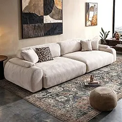 Fladvævet tæppe - Noura (mørkeblå)