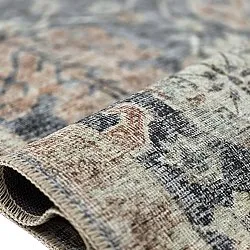 Fladvævet tæppe - Noura (mørkeblå)