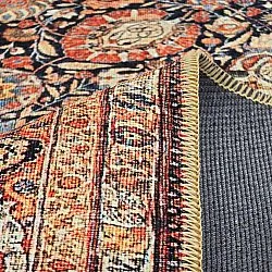 Fladvævet tæppe - Selamira (blå/multi)