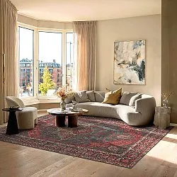 Fladvævet tæppe - Velamir (rød)