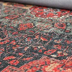 Fladvævet tæppe - Velamir (rød)