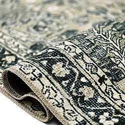 Fladvævet tæppe - Yasirah (blå/grøn)