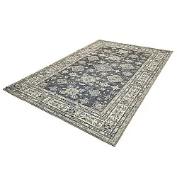 Fladvævet tæppe - Zuleina (mørkegrå)