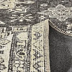 Fladvævet tæppe - Zuleina (mørkegrå)