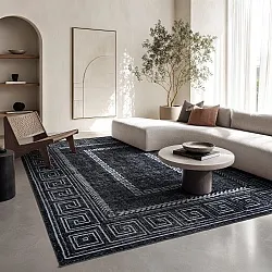 Fladvævet tæppe - Ankara Versace (sort)