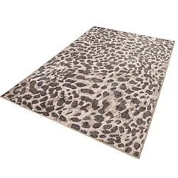 Fladvævet tæppe - Cheetah (beige/sort)