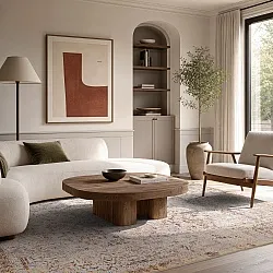 Fladvævet tæppe - Denizli (beige)