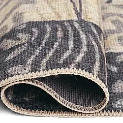 Fladvævet tæppe - Kisumu (beige/sort)