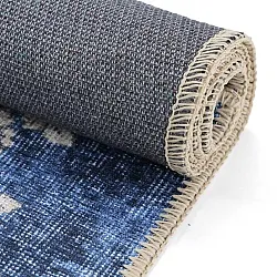 Fladvævet tæppe - Taknis (blå)